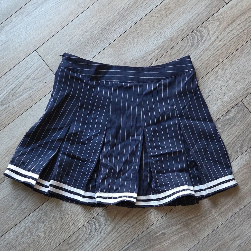 SHEIN Dark Blue Pinstripe Mini Skirt 6